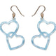 Heart Rings Drop Earrings - Blue
