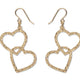 Heart Rings Drop Earrings - Gold