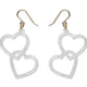 Heart Rings Drop Earrings - White