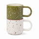 Simon Set of 2 Espresso Cups - Cream + Olive
