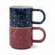 Simon Set of 2 Espresso Cups - Burgundy + Navy