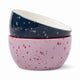Bella Set of 2 Dipping Bowls - Navy + Lilac Splatter
