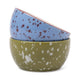 Bella Set of 2 Dipping Bowls - Blue + Olive Splatter