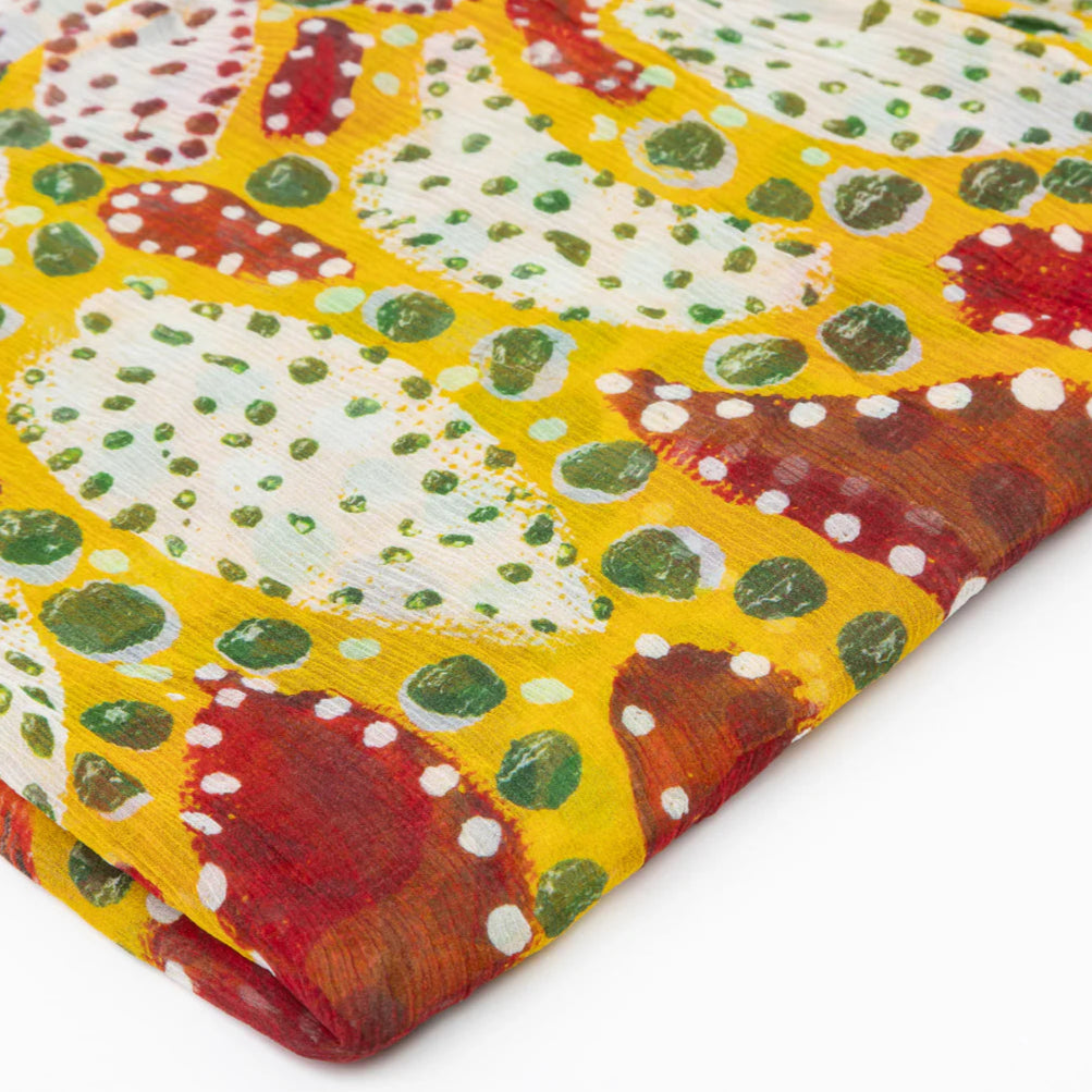 Honey Ants Silk Chiffon Scarf - Sally White