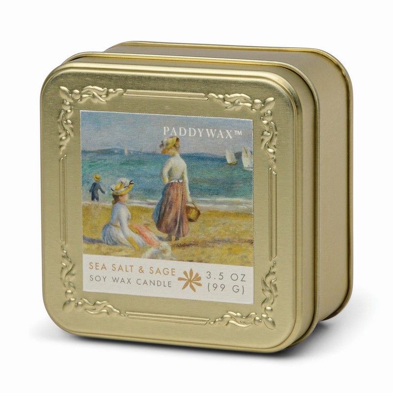 Impressionist Tin Candle 3.5oz - Renoir: Figures on the Beach