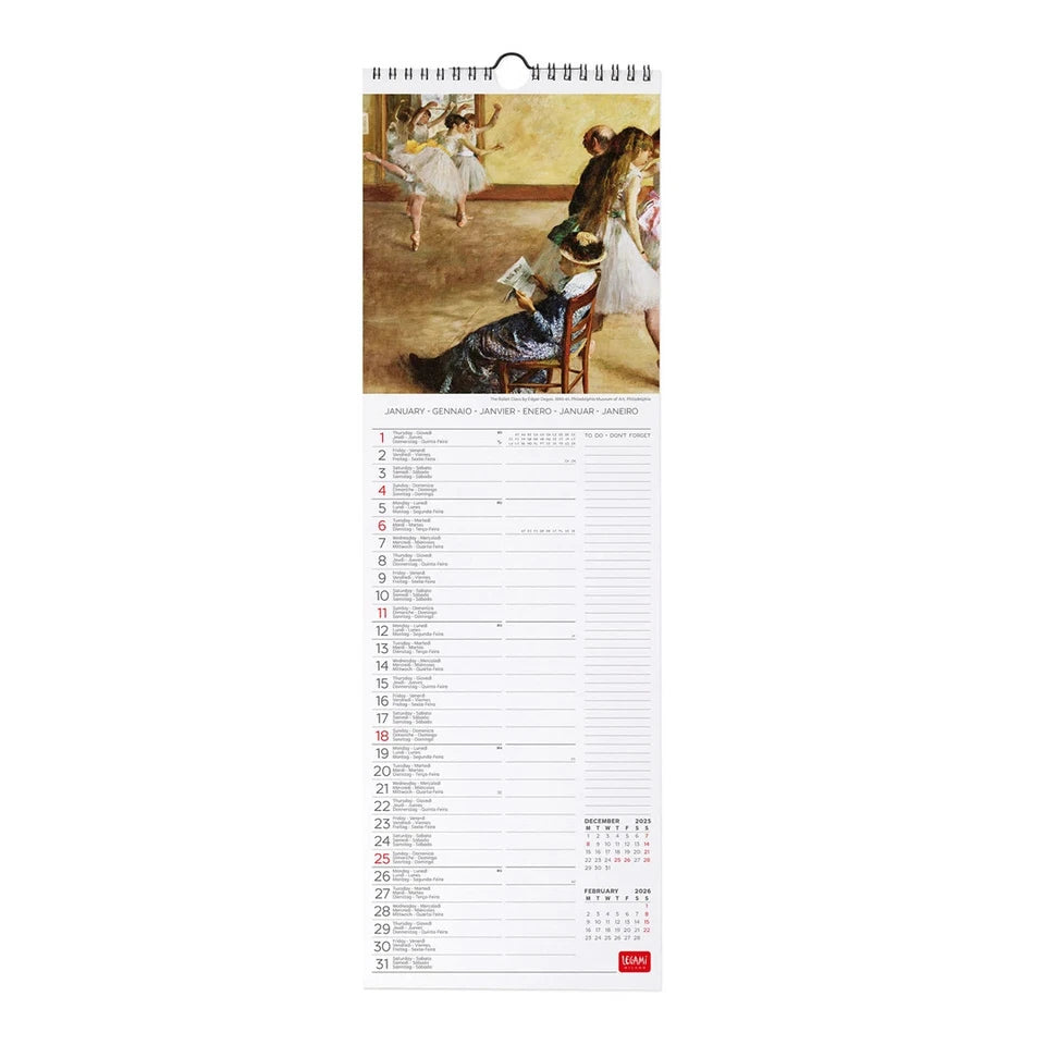 Impressionists Long Calendar 2026