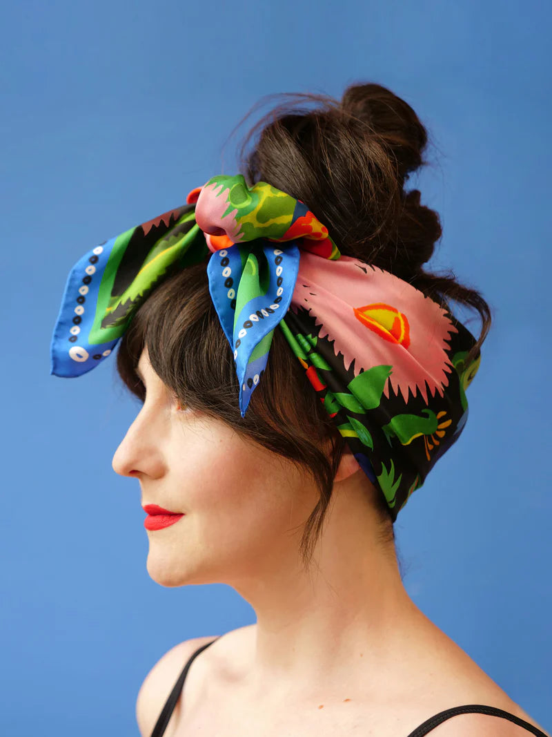 Into the Garden Silk Scarf Square