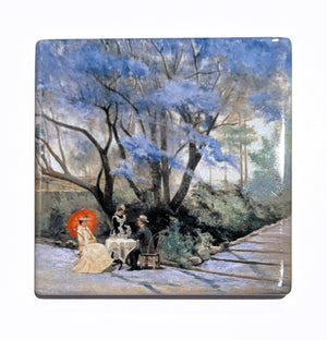 Under the Jacaranda Ceramic Coaster