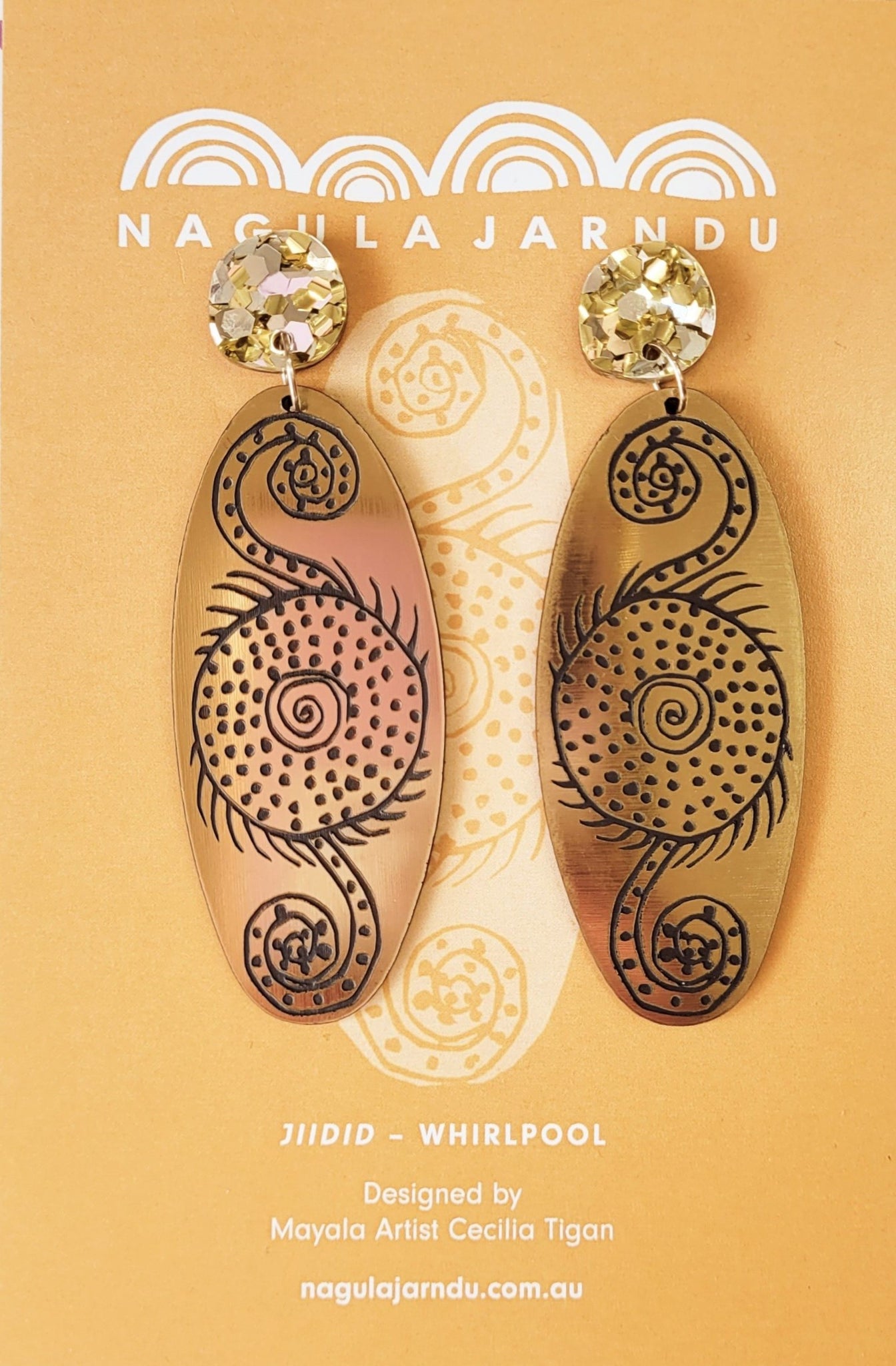 Whirlpool "Jiidid" Earrings - Gold