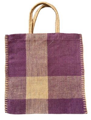 Jute Poresh Bag Purple Check