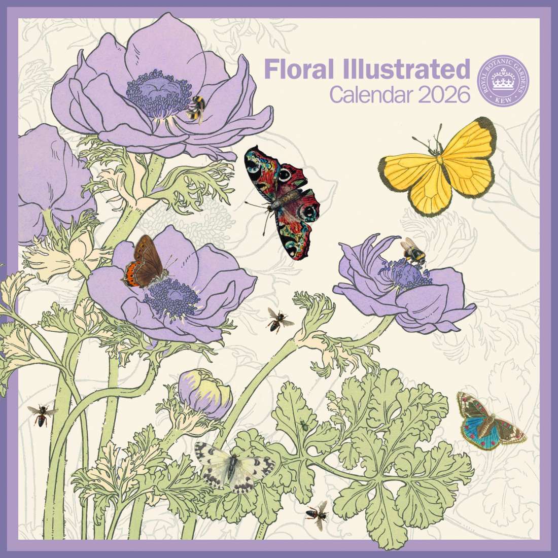 Kew Floral Illustrated Wall Calendar 2026