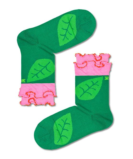 Flower Kids Pink Green Socks