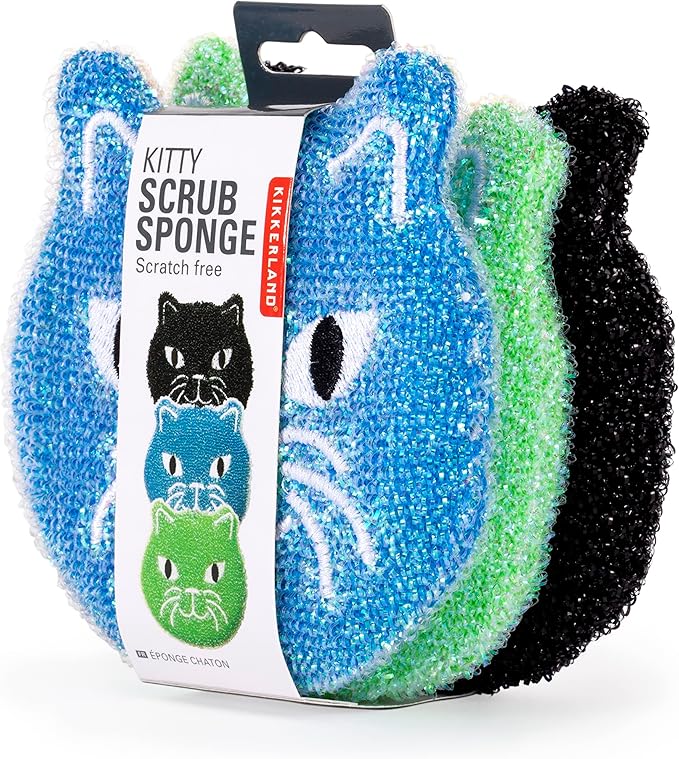 Kitty Cat Scrub Sponge - set of 3