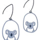 Koala Earrings Grey & Black