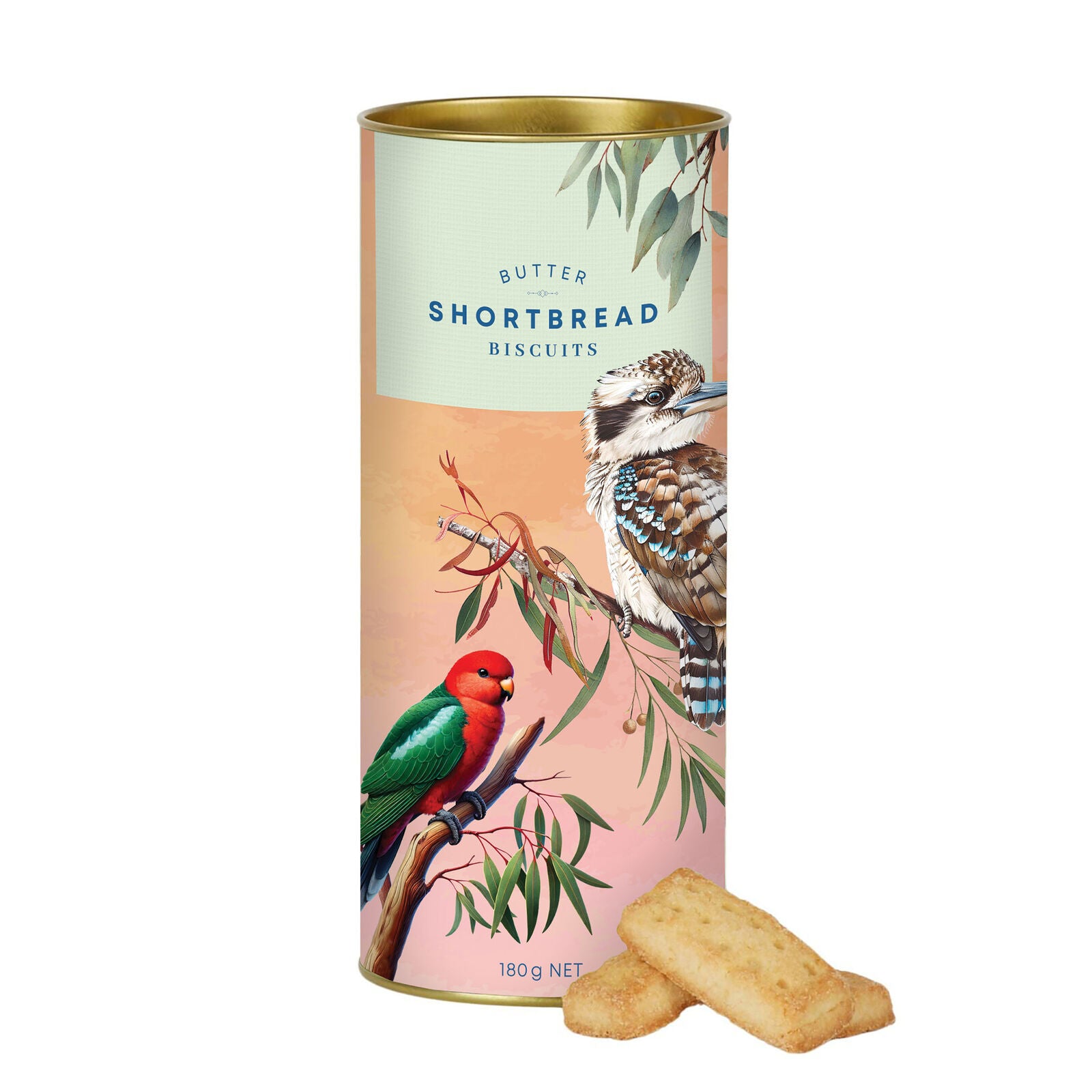 Kookaburra Aussie Birds Shortbread Tube 180g