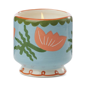 Adopo 8oz Ceramic Candle Cactus Flower