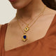 Lapis Sun Rotating Pendant Necklace