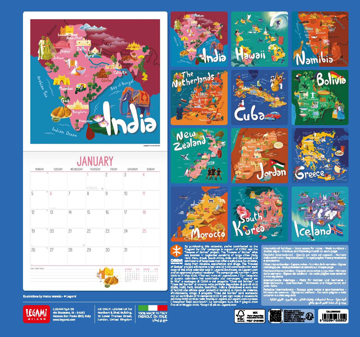 Lets Travel the World Calendar 2026