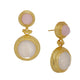 Lilis Rose Quartz Chalcedony Drop Earrings