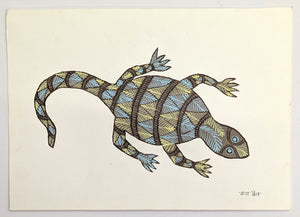 Lizard Acrylic on Paper - Baiga Art