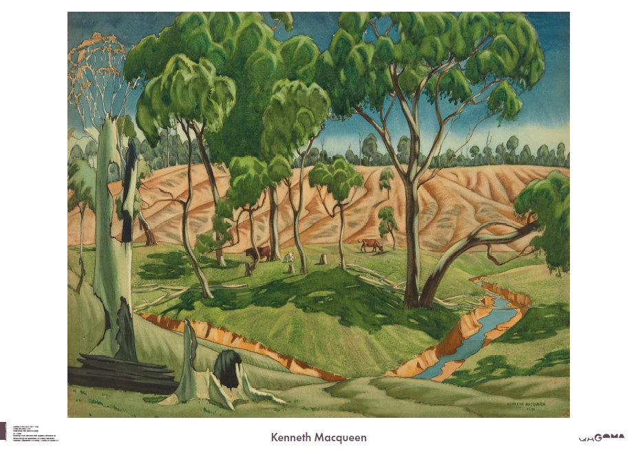 Cattle and creek Poster - Kenneth Macqueen