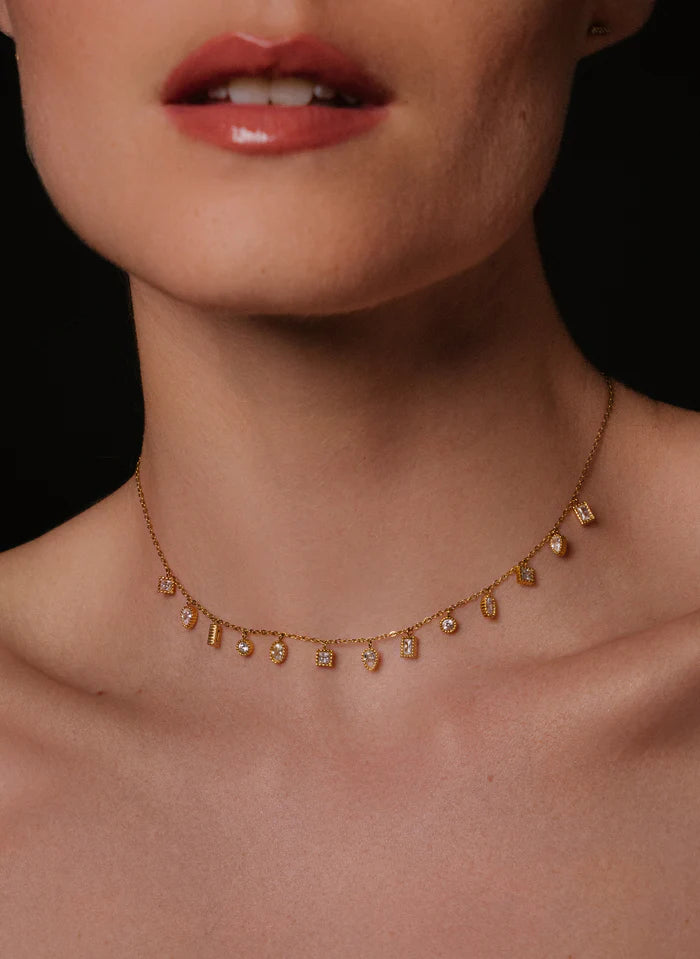 Mohandas Necklace White Zirconium