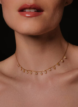 Mohandas Necklace White Zirconium
