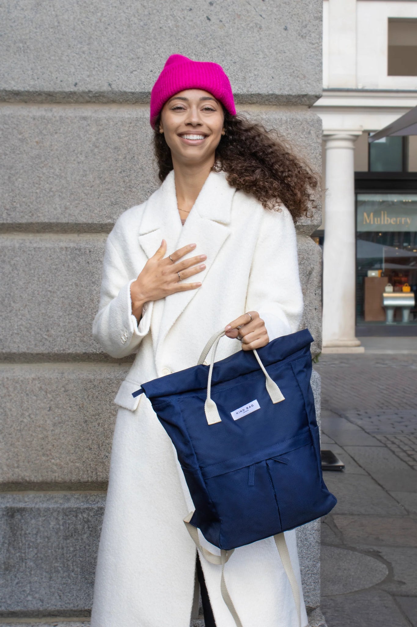 Navy Medium Backpack - Kind Bag