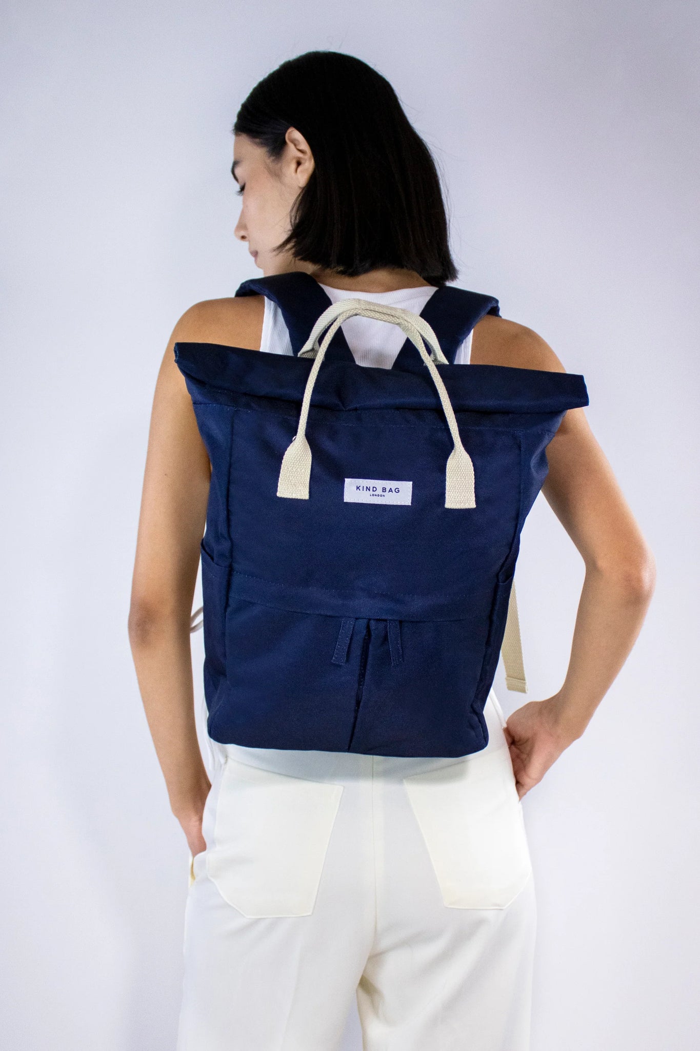 Navy Medium Backpack - Kind Bag