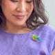 Orange-Bellied Parrot Mini Brooch