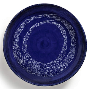 Feast Serving Bowl Medium Blue with White Dots
