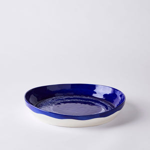 Feast Serving Bowl Medium Blue with White Dots