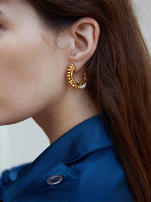 Pebble Hoop Earrings