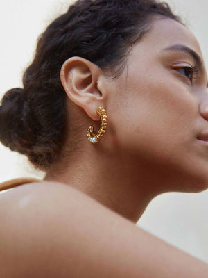 Pebble Hoop Earrings