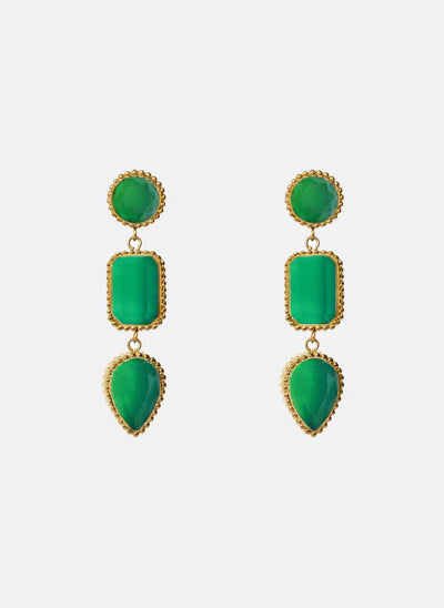 Persephone Earrings Green Onyx
