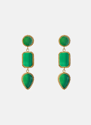 Persephone Earrings Green Onyx