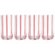 Stripe Pink 4pk Highball Glasses