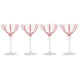 Stripe Pink 4pk Coupe Glasses