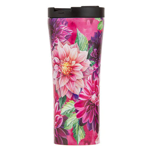 Bold Blooms Pink Dahlia Travel Mug