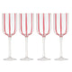 Stripe Pink 4pk Wine Glasses