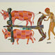 Ploughing the Field Acrylic on Paper - Bhil Art