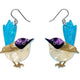 Purple-Crowned Fairy Wren Drop Earrings