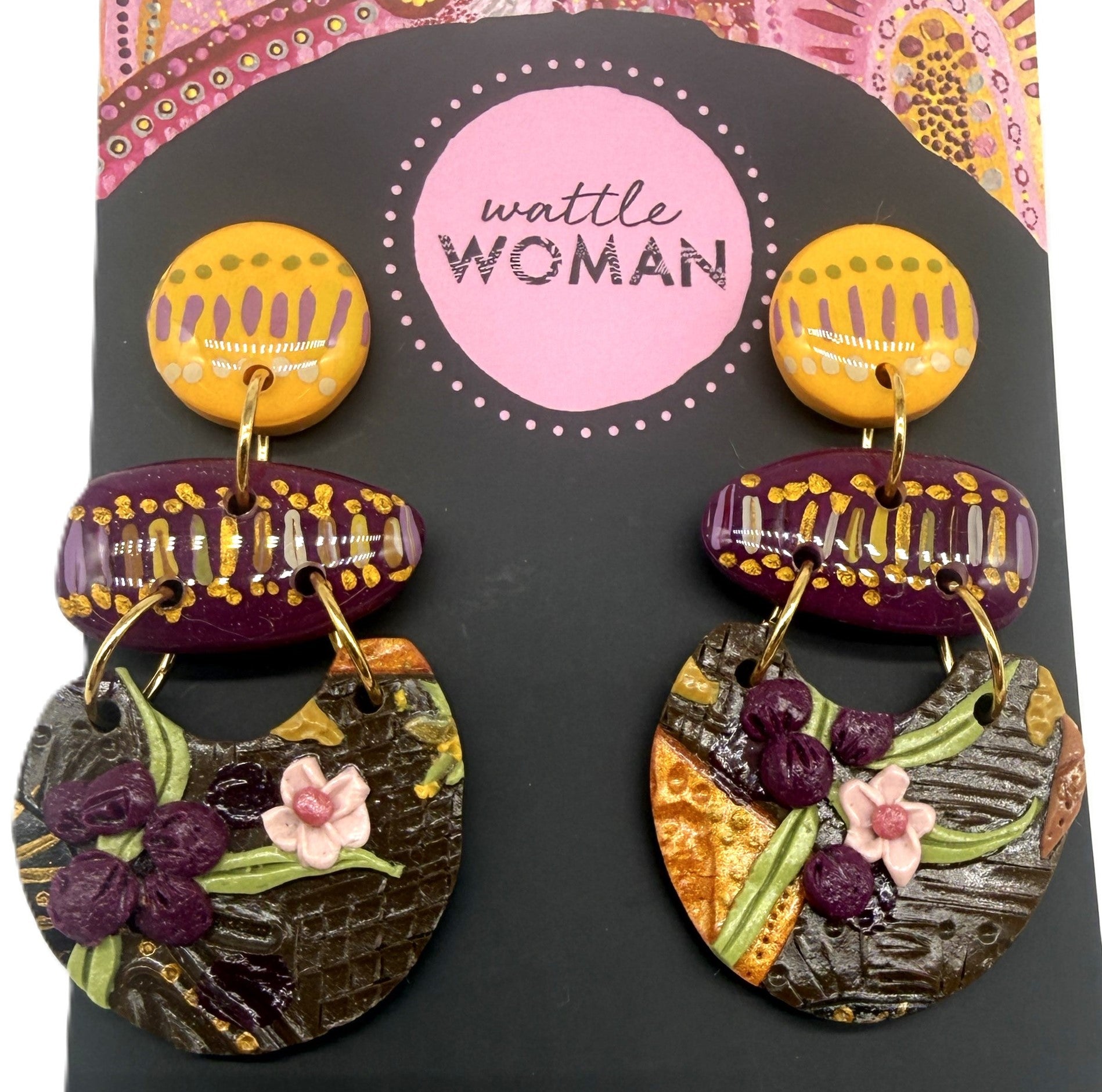 Australian Florals Double Drop Earrings