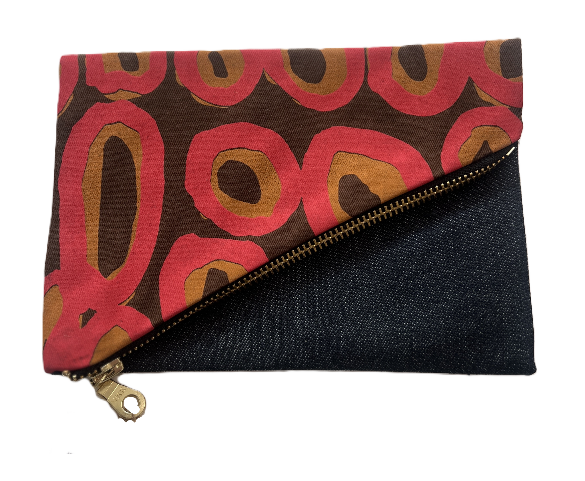 Rockholes Tjilkamala Cotton Fold Over Clutch - Red and Orange