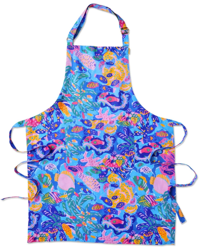 Reef Garden Linen Apron