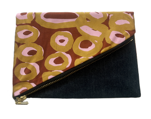 Rockholes Tjilkamala Silk Fold Over Clutch - Copper