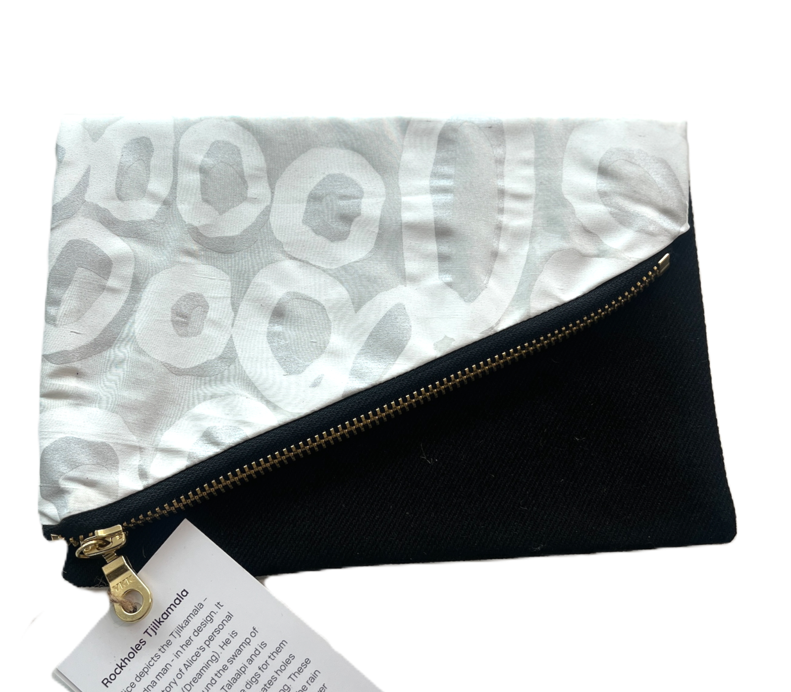 Rockholes Tjilkamala Silk Fold Over Clutch - Silver