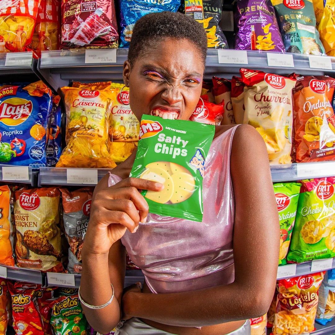 Salty Chips Green Socks