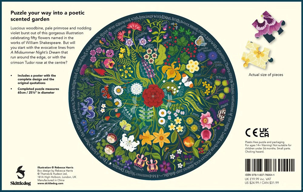 Shakespeare’s Flowers: A 1000-Piece Circular Jigsaw Puzzle