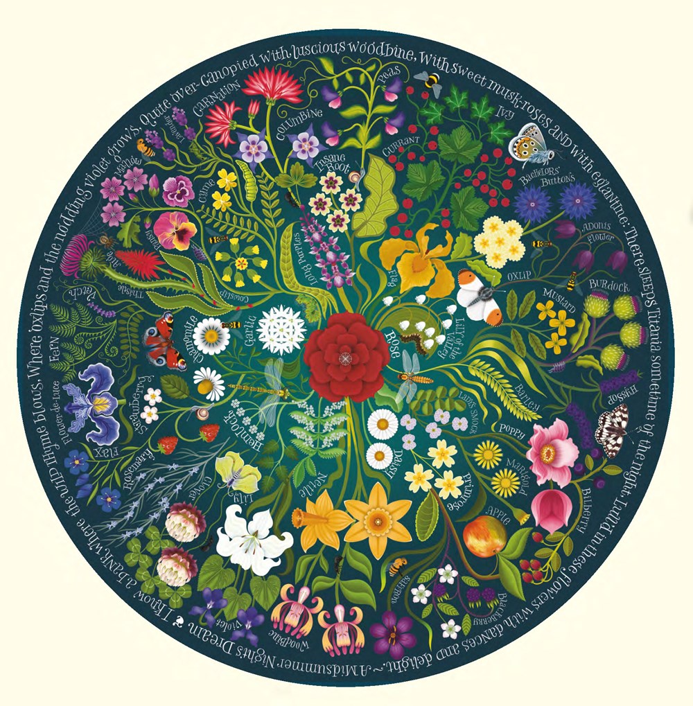 Shakespeare’s Flowers: A 1000-Piece Circular Jigsaw Puzzle